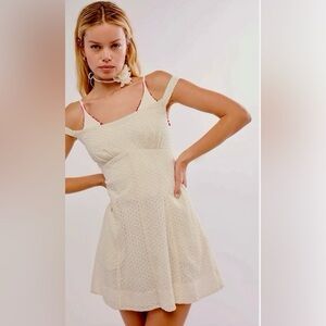Free People Cream Mini Dress